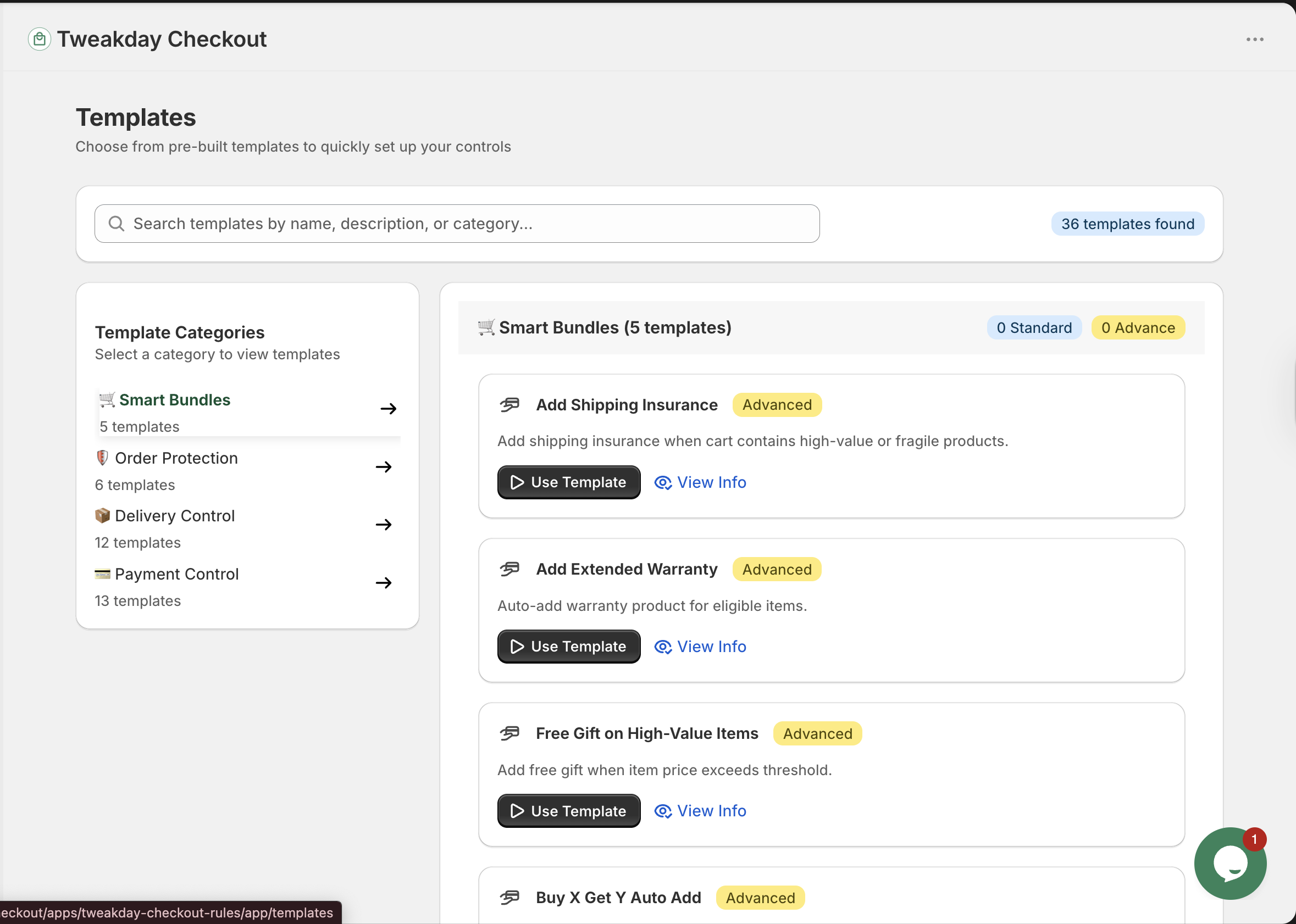 Checkout add-on templates
